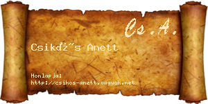 Csikós Anett névjegykártya